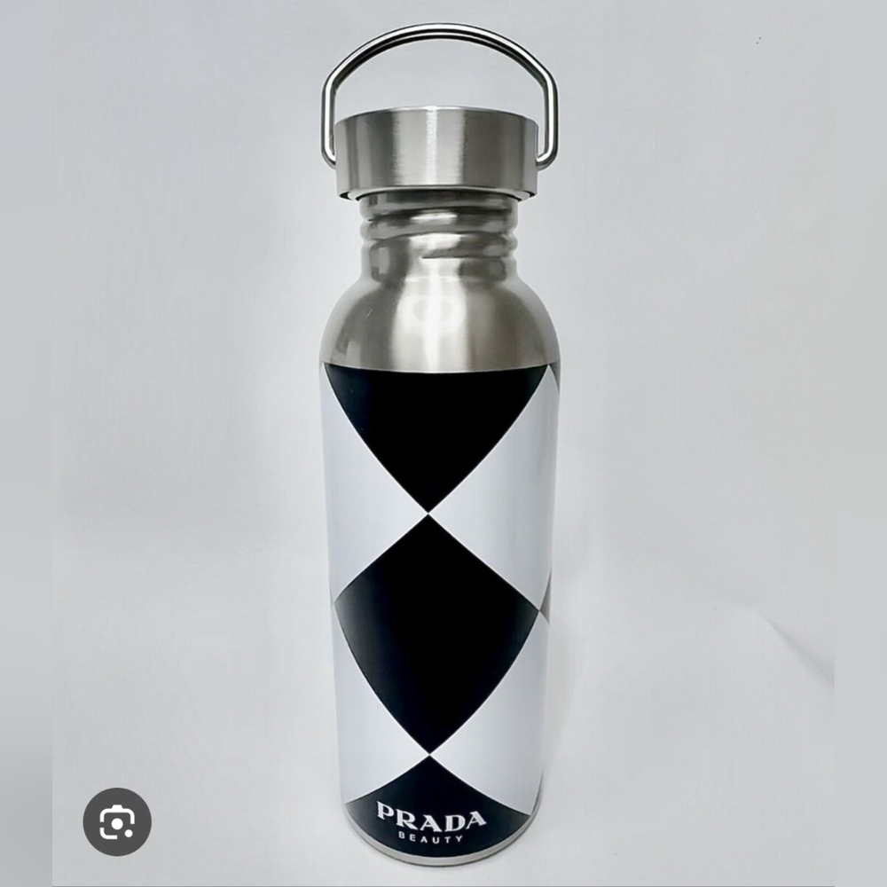 Prada Beauty Stainless Steel Water Bottle - Black and White
